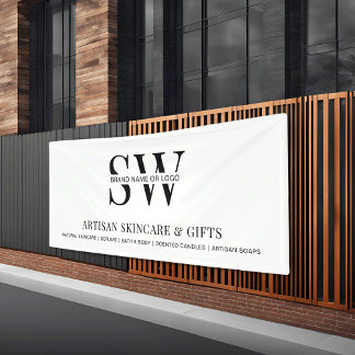 Minimalistische Monogram Business Promotionele Ach Spandoek