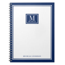 Minimalistische Monogram Chic Dubbele Rand Navybla