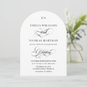 Minimalistische Monogram Classic White Wedding Kaart (Staand voorkant)