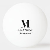 Minimalistische Monogram Custom Bridesman Gift Een Pingpongbal (Voorkant)