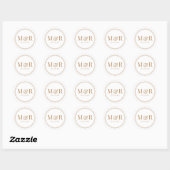 Minimalistische Monogram Datum Bruiloft Envelop Af Ronde Sticker (Vel)