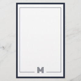 Minimalistische Monogram Dubbele Rand Briefpapier