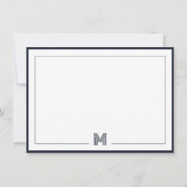 Minimalistische Monogram Dubbele Rand Briefpapier Notitiekaartje