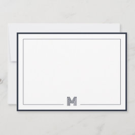 Minimalistische Monogram Dubbele Rand Briefpapier Notitiekaartje