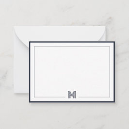 Minimalistische Monogram Dubbele Rand Briefpapier Notitiekaartje