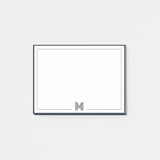 Minimalistische Monogram Dubbele Rand Briefpapier Post-it® Notes (Voorkant)