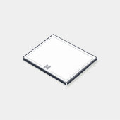 Minimalistische Monogram Dubbele Rand Briefpapier Post-it® Notes (Schuin)