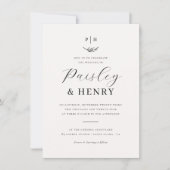 Minimalistische Monogram Elegante Formele Trouwfot Kaart