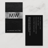 Minimalistische Monogram Faux Leather Luxe met twe Visitekaartje (Voorkant / Achterkant)