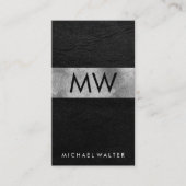 Minimalistische Monogram Faux Leather Luxe met twe Visitekaartje (Voorkant)