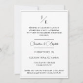 Minimalistische Monogram Fotobruiloft | Wit Kaart (Voorkant)