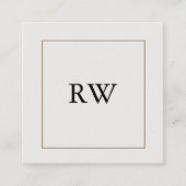 Minimalistische Monogram Geometrische Grafische De Vierkante Visitekaartje (Voorkant)