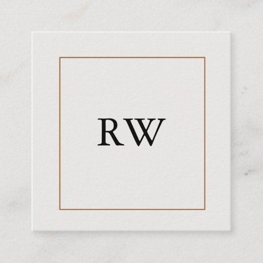 Minimalistische Monogram Geometrische Grafische De Vierkante Visitekaartje (Voorkant)