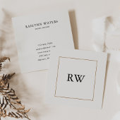 Minimalistische Monogram Geometrische Grafische De Vierkante Visitekaartje