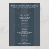 Minimalistische Monogram Gestreepte Indigo Blauwe  Programmakaart (Achterkant)