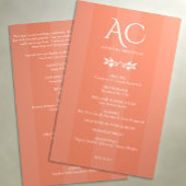 Minimalistische Monogram Gestreepte Koper Rode Huw Programmakaart