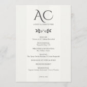 Minimalistische Monogram Gestreepte Zachte Witte H Programmakaart (Voorkant)