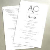 Minimalistische Monogram Gestreepte Zachte Witte H Programmakaart