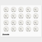 Minimalistische Monogram Gestreepte Zachte Witte H Ronde Sticker (Vel)