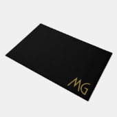 Minimalistische Monogram Goud Zwart Beginletters Deurmat (Schuin)