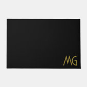 Minimalistische Monogram Goud Zwart Beginletters Deurmat (Voorkant)