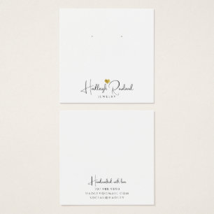 Minimalistische Monogram Handgemaakte Sieraden Vierkante Visitekaartjes
