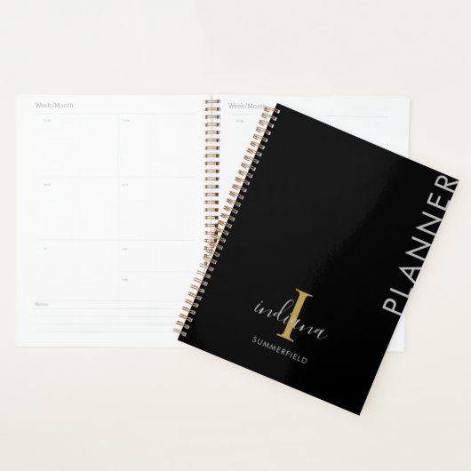 Minimalistische Monogram Handgeschreven Script Naa Planner (Display)