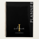 Minimalistische Monogram Handgeschreven Script Naa Planner<br><div class="desc">Minimalistisch Monogram Goud Grijze Naam Notitieboek dat je gemakkelijk kunt aanpassen met je initiaal,  naam en achternaam door op de "Personaliseer" knop te klikken. Verander de achtergrondkleur volledig om een uniek notitieboek te maken met je favoriete kleur</div>