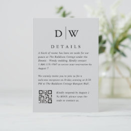 Minimalistische Monogram Huwelijks QR Code Bijlage