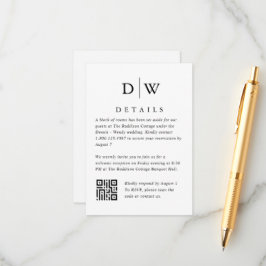 Minimalistische Monogram Huwelijks QR Code Bijlage