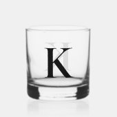 Minimalistische Monogram Initiaal Letter Whisky Glas (Achterkant)
