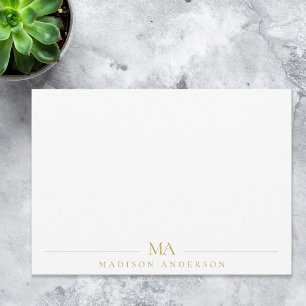 Minimalistische Monogram Initialen Modern Professi Notitiekaartje