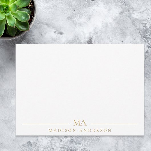 Minimalistische Monogram Initialen Modern Professi Notitiekaartje