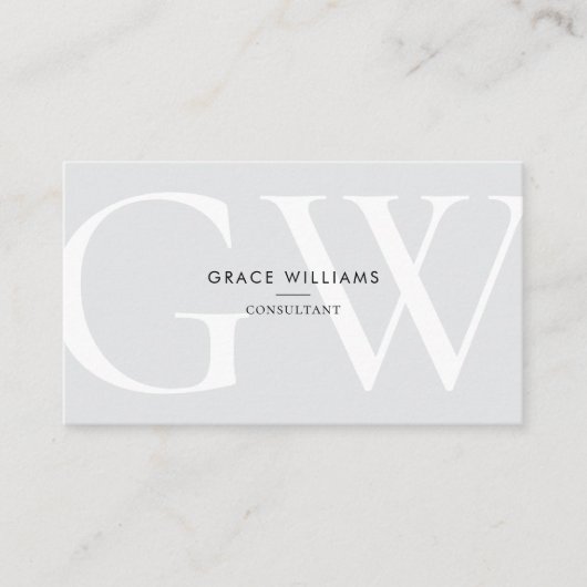 Minimalistische Monogram Initialen QR Code Profess Visitekaartje (Voorkant)