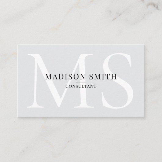 Minimalistische Monogram Initialen QR Code Profess Visitekaartje (Voorkant)