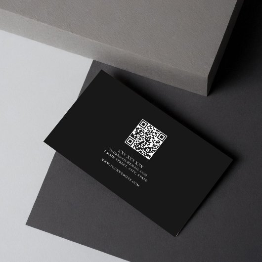 Minimalistische Monogram Initialen QR Code Profess Visitekaartje