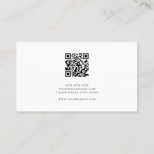 Minimalistische Monogram Initialen QR Code Profess Visitekaartje (Achterkant)