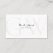 Minimalistische Monogram Initialen QR Code Profess Visitekaartje (Voorkant)