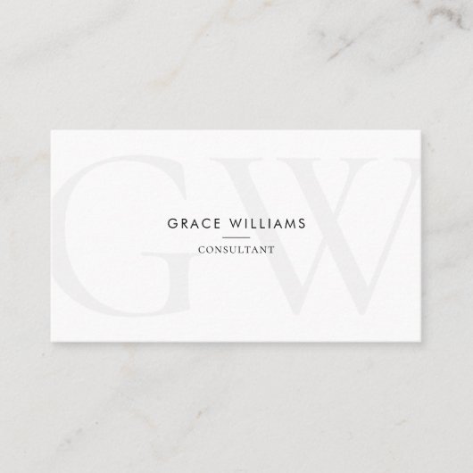 Minimalistische Monogram Initialen QR Code Profess Visitekaartje (Voorkant)