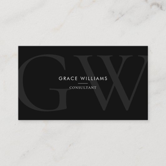 Minimalistische Monogram Initialen QR Code Profess Visitekaartje (Voorkant)