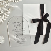 Minimalistische Monogram Klassieke Huwelijk Acryl Uitnodigingen