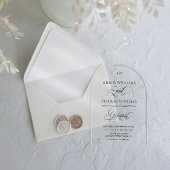 Minimalistische Monogram Klassieke Huwelijk Acryl Uitnodigingen