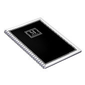 Minimalistische Monogram Mode Dubbele Rand Zwart Notitieboek (Rechterzijde)