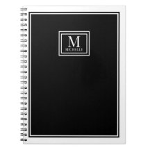 Minimalistische Monogram Mode Dubbele Rand Zwart