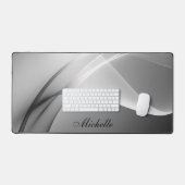 Minimalistische Monogram Naam Kalligrafie Desk Mat (Keyboard & Muis)