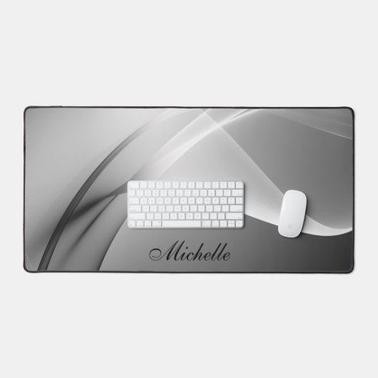 Minimalistische Monogram Naam Kalligrafie Desk Mat (Keyboard & Muis)