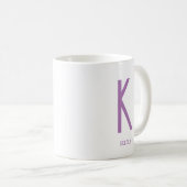 Minimalistische Monogram Naam Koffie Witte Mok (Voorkant rechts)