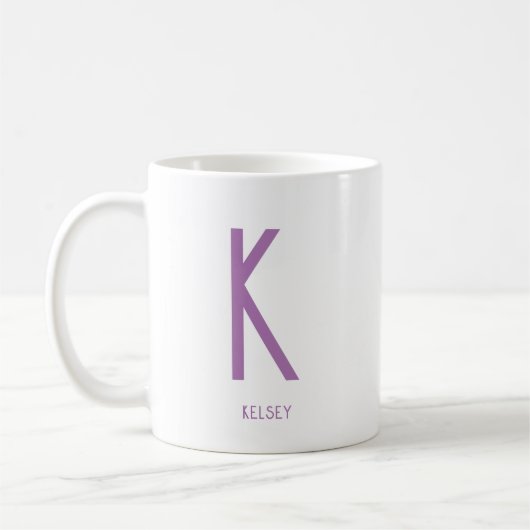 Minimalistische Monogram Naam Koffie Witte Mok (Links)
