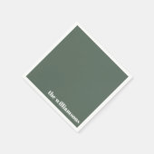 Minimalistische monogram naam Retro Sage Groen Servet (Hoek)