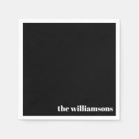 Minimalistische monogram naam Retro Zwart Wit